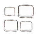 Durable PVC Cosmetic Bags, Pack of 4 - Coffee