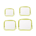 Durable PVC Cosmetic Bags, Pack of 4 - Yellow