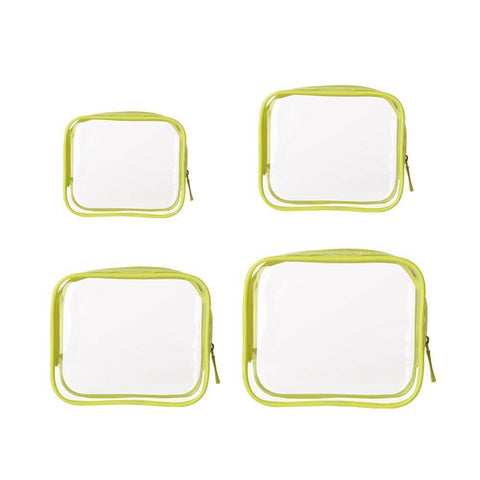 Durable PVC Cosmetic Bags, Pack of 4 - Yellow