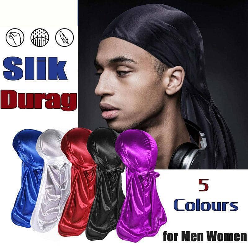 Durag Head Wrap in Polyester and Imitation Silk - Royal Blue - view 2