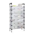 Dust Proof Shoe Rack Cabinet with Clear Cover for Entryway, Space Saving - 7-Tier