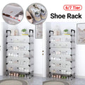 Dust Proof Shoe Rack Cabinet with Clear Cover for Entryway, Space Saving - 7-Tier - view 2