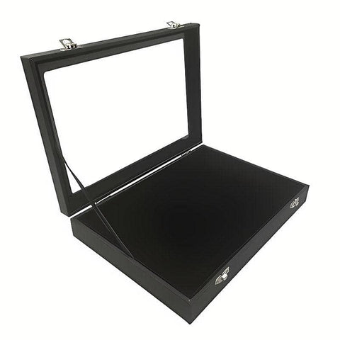 Dustproof Badge Display Case with Velvet Lining and Clear Lid - view 2