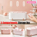 Dustproof Desktop Cosmetic Organiser with Lid - Pink - view 2