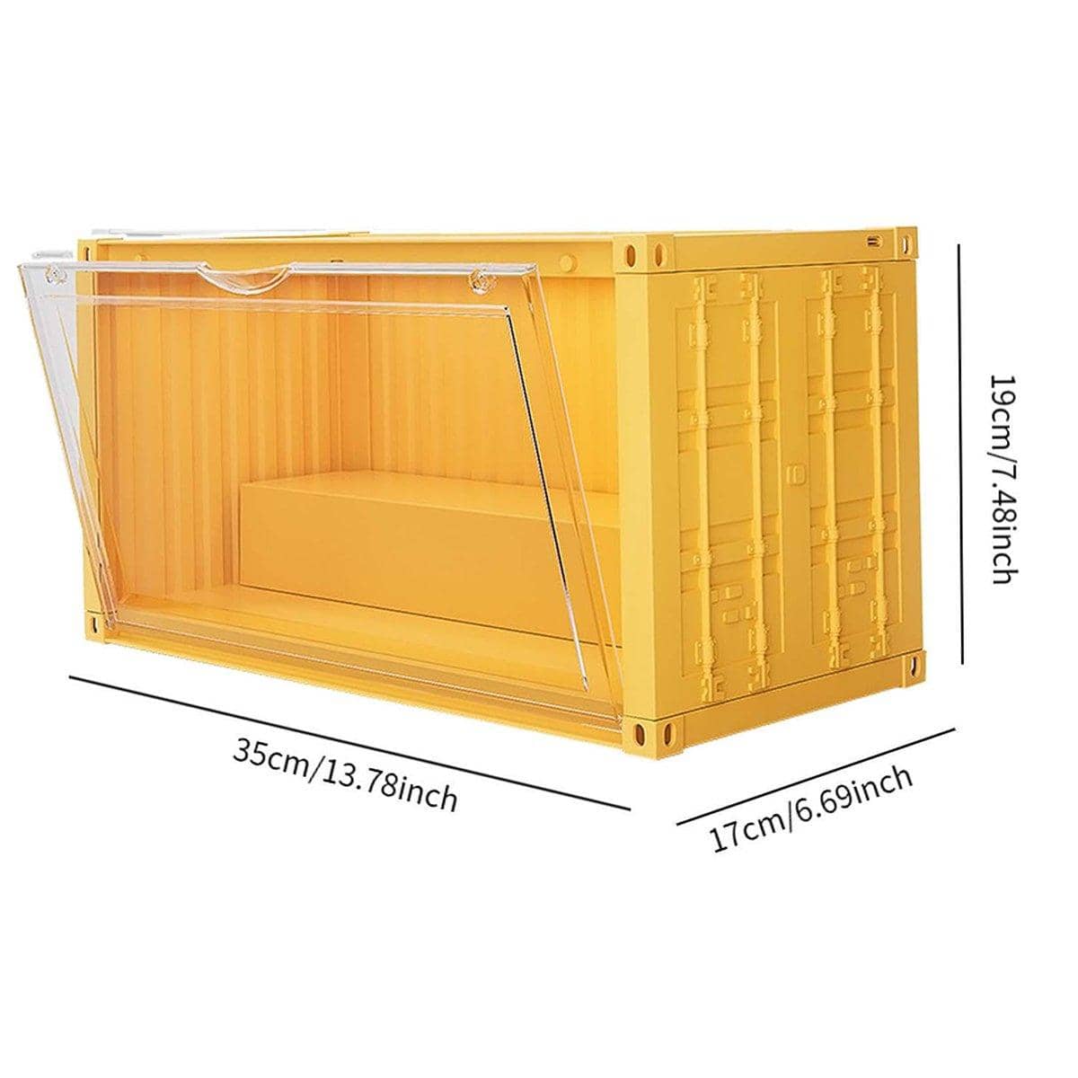 Dustproof Display Case with Clear Panels, Yellow - view 3