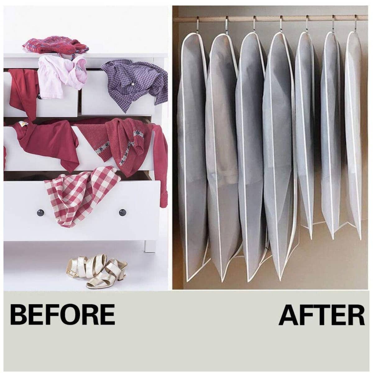 Dustproof Garment Bags in PEVA - XL (60 x 120 cm), Pack of 5 - view 3