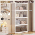 Dustproof Storage Cabinet with Clear Doors - Black, 139 cm High - view 2