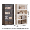 Dustproof Storage Cabinet with Clear Doors - Black, 139 cm High - view 4