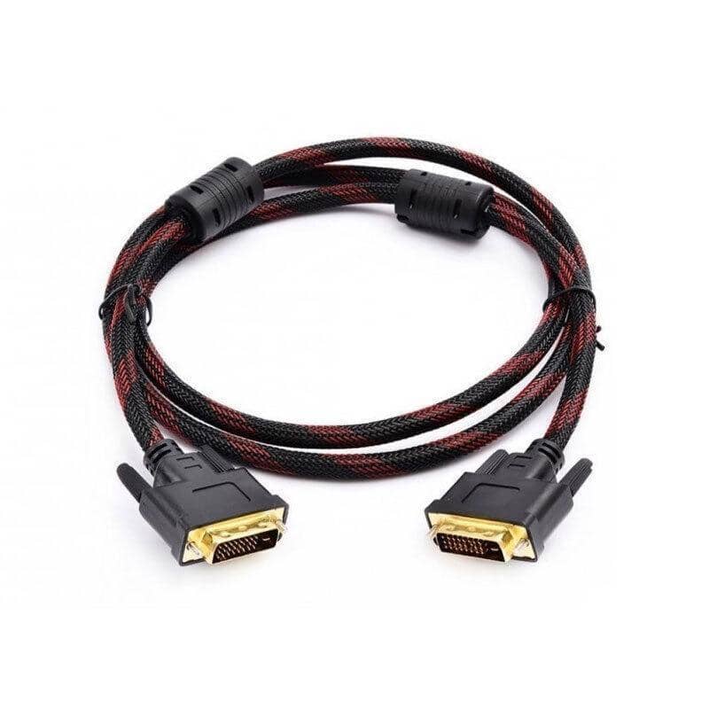 DVI-D Male to Male Braided Cable for Monitors and Projectors - 3 m