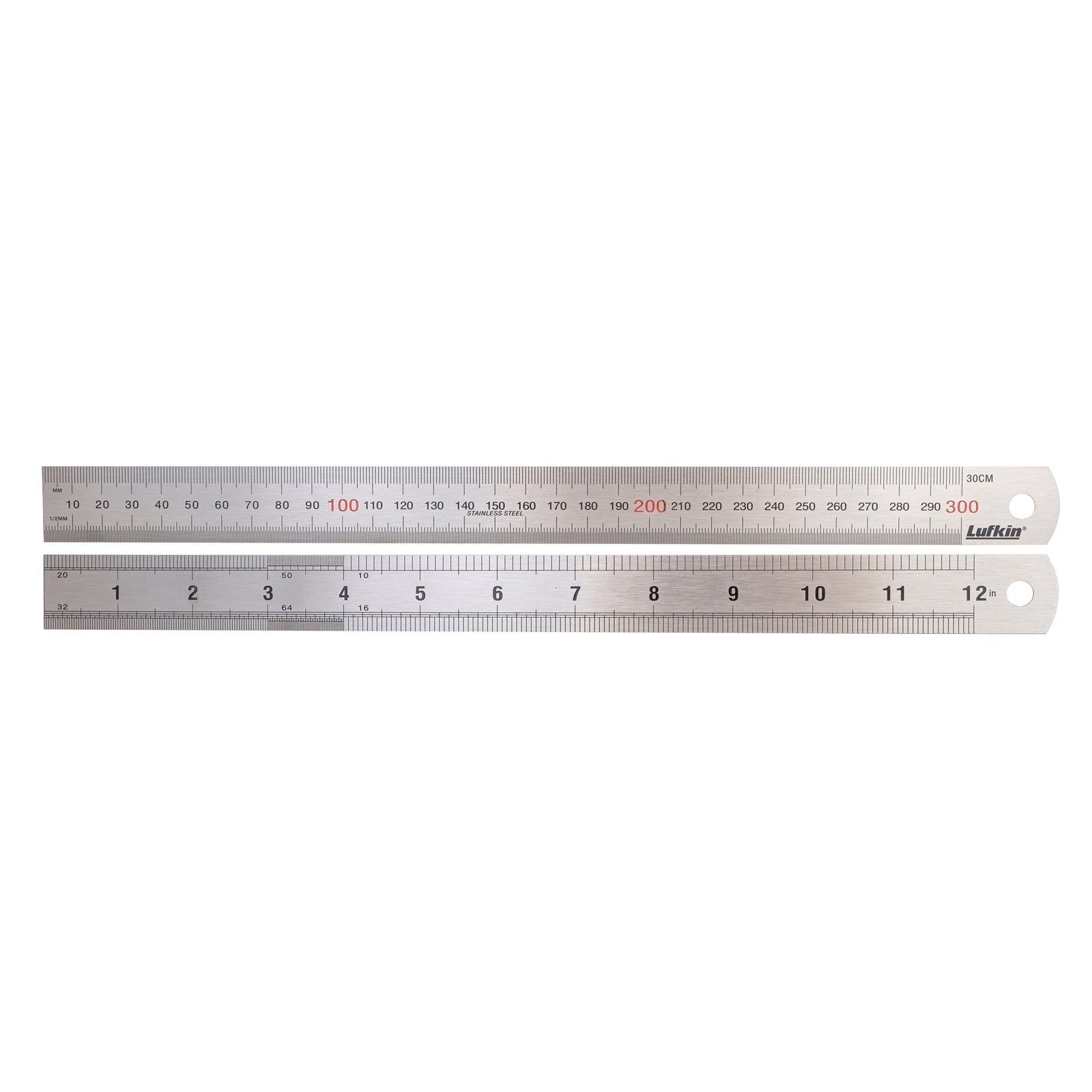 Crescent Lufkin 300mm / 12" Stainless Steel Rule, Metric & Imperial