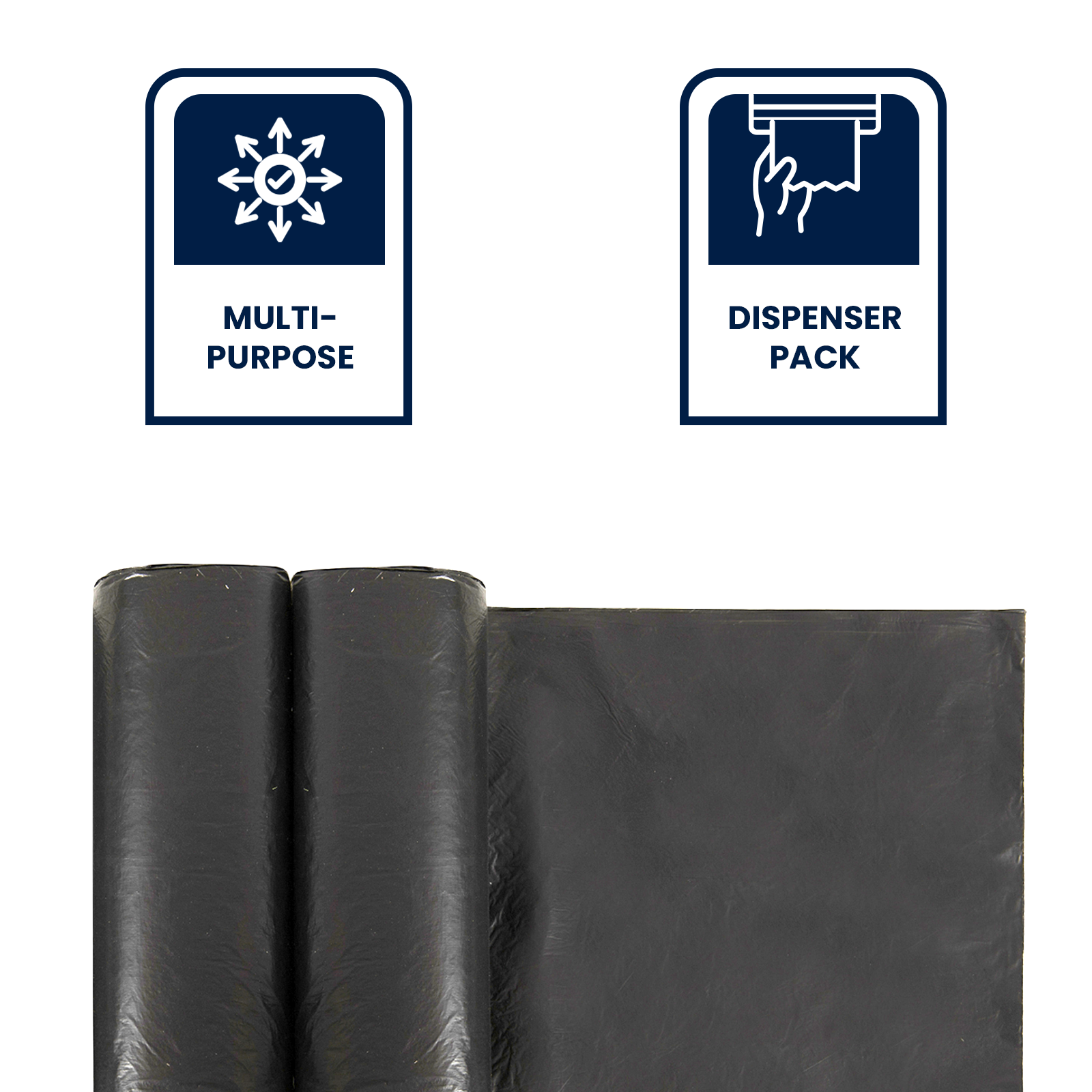 GRUNT 240L Large Wheelie Bin Liners, Pack of 20, Black Plastic