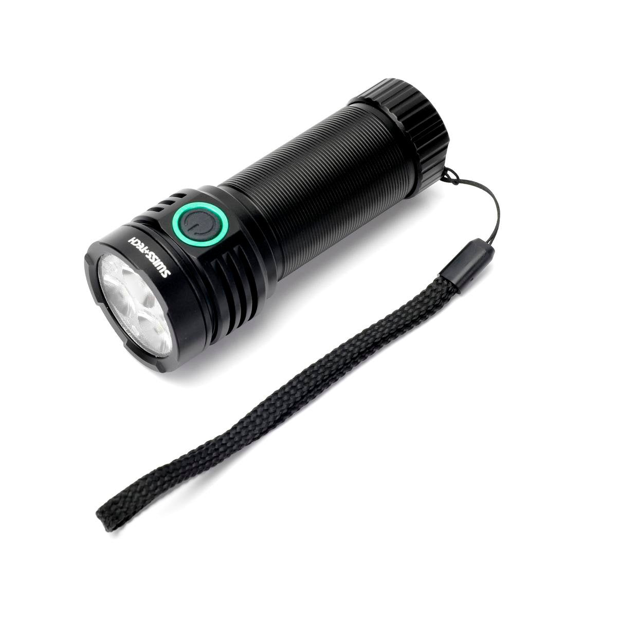 Swiss Tech 3500lm Rechargeable Compact Turbo Flashlight - 102mm x 41mm - Aluminium - 220m Beam Distance - SuperSaverAU - view 1