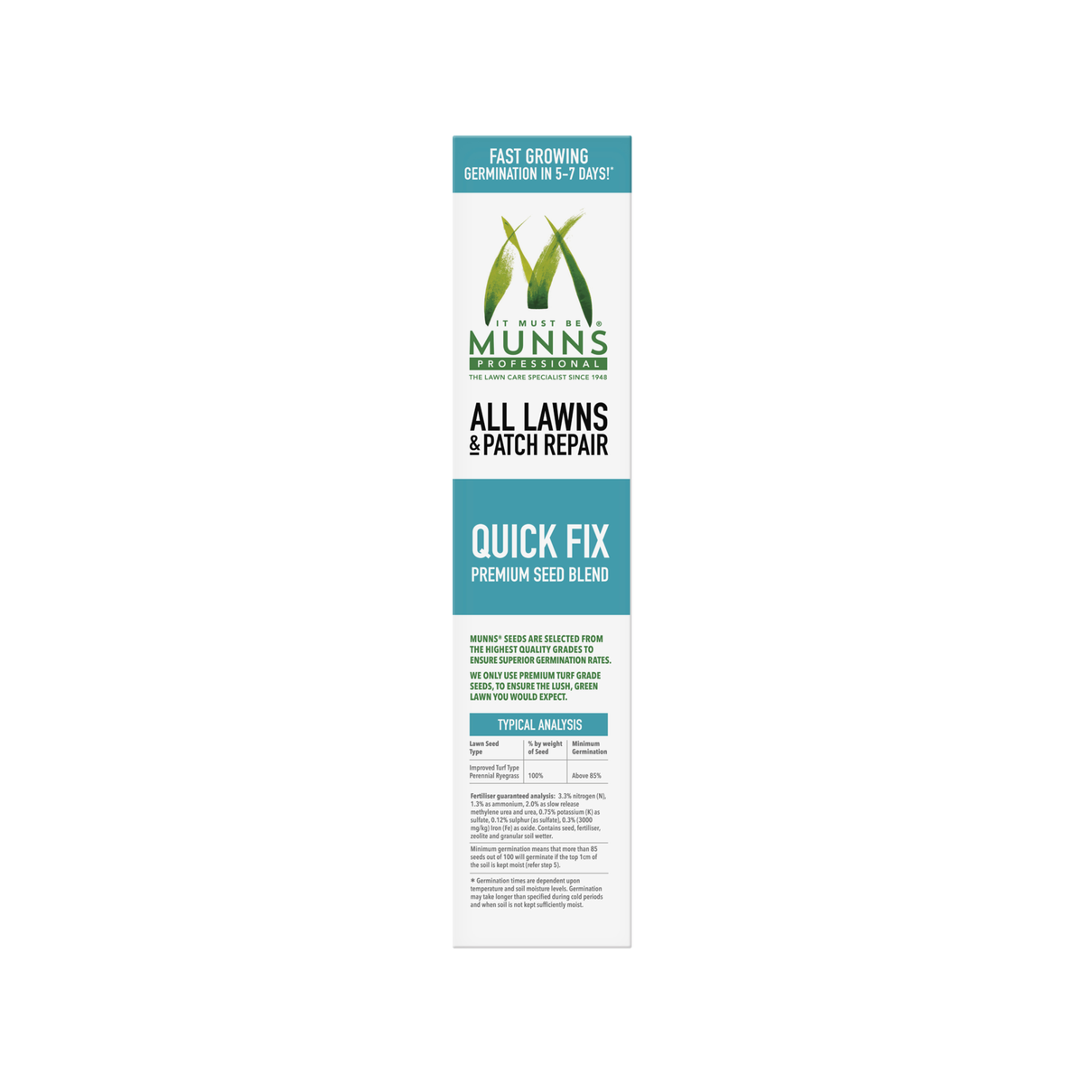 Munns Professional Quick Fix - 1.1kg - Lawn Seed Blend - Fast Germination - SuperSaverAU - view 5