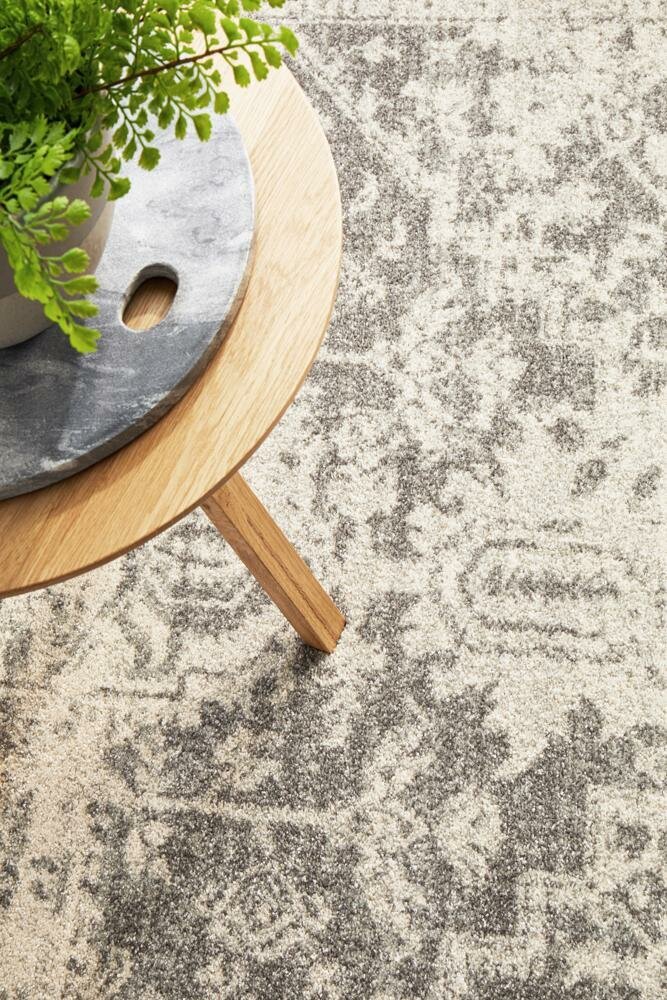 Rug Culture Evoke Large Power Loomed Rug 290x200cm - White Silver - Jute Weft - EVO253WSIL290X200