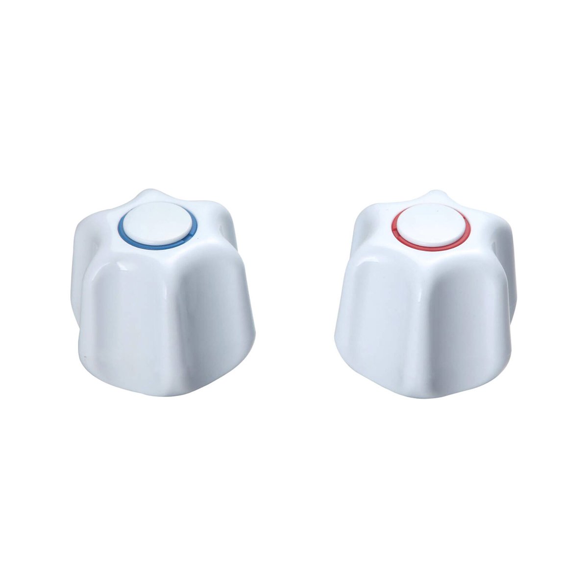 Shaw Mason White PVC Star Style Handles Pair - 160mm x 60mm - Durable - SuperSaverAU - view 1