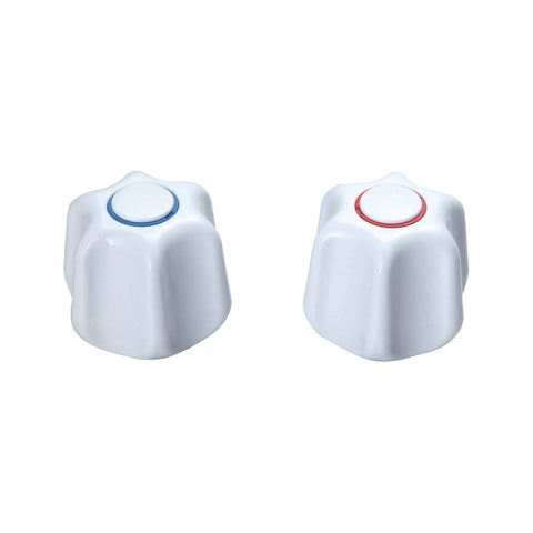 Shaw Mason White PVC Star Style Handles Pair - 160mm x 60mm - Durable - SuperSaverAU - view 1