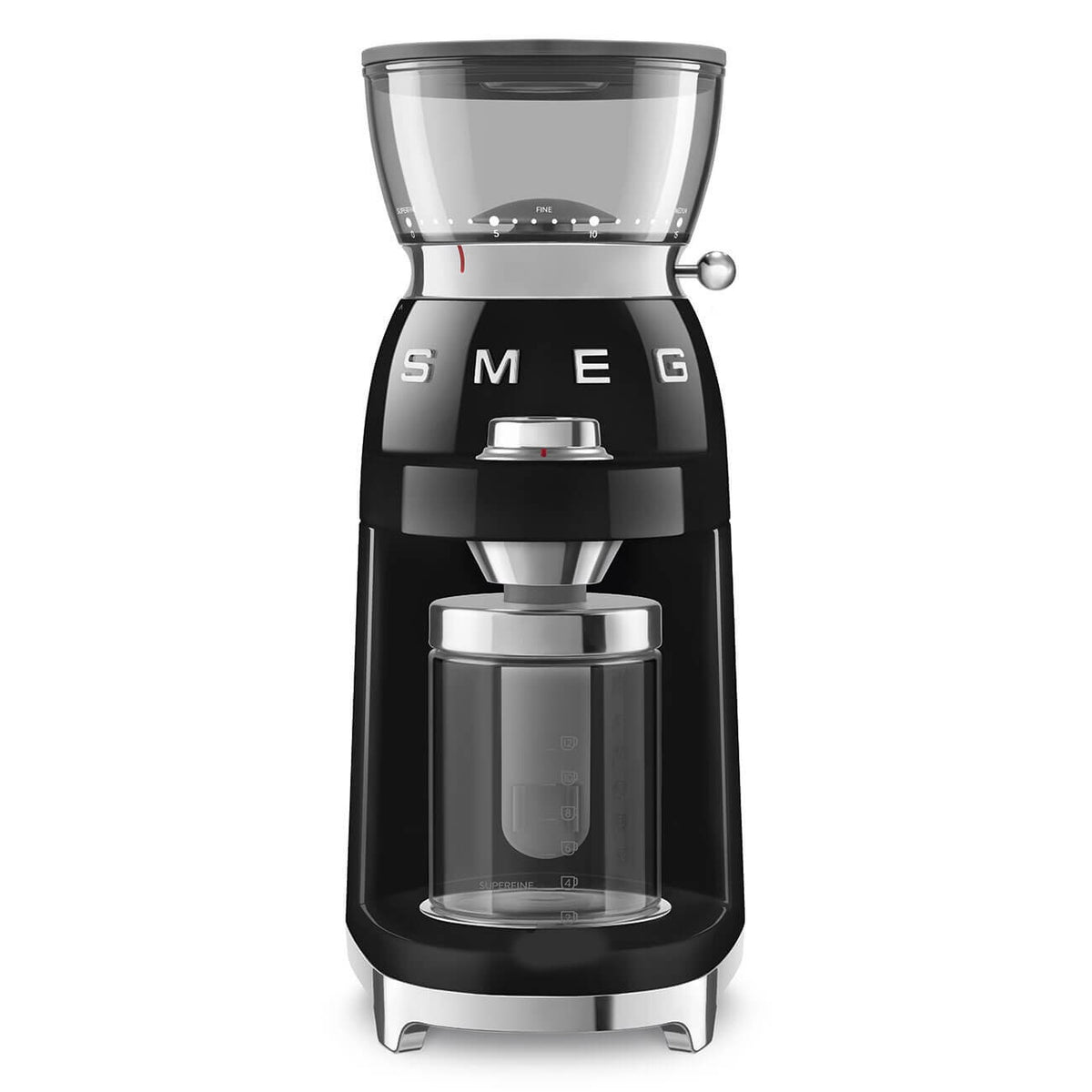 Smeg 50's retro style coffee grinder - black - 240g bean hopper - 50 grinding steps - CGF03BLAU