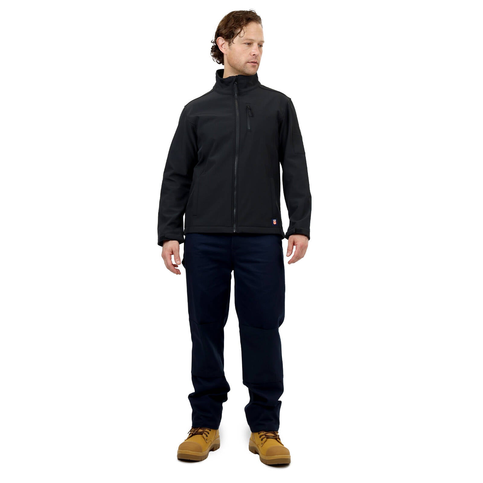 Citeco Black Soft Shell Jacket - Reflective, Polyester Elastane, Men's Medium