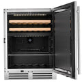 Artusi 127L dual zone outdoor beverage chiller - beech wood shelves, inverter compressor - AOFDZ127X