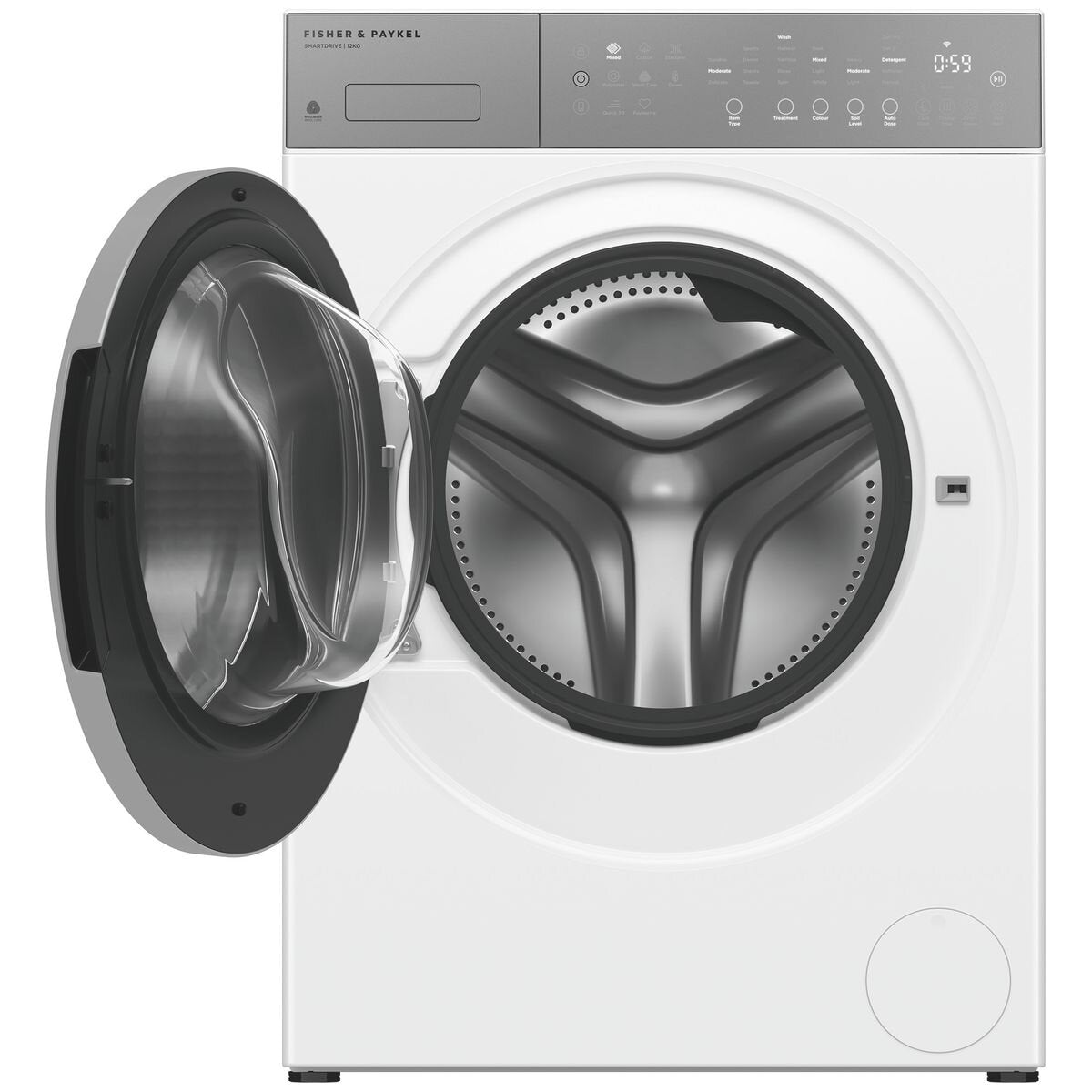 Fisher & Paykel Series 5 12kg Front Loader - White, FlexiDose Auto Dosing, UV Sanitise - WH1260P5