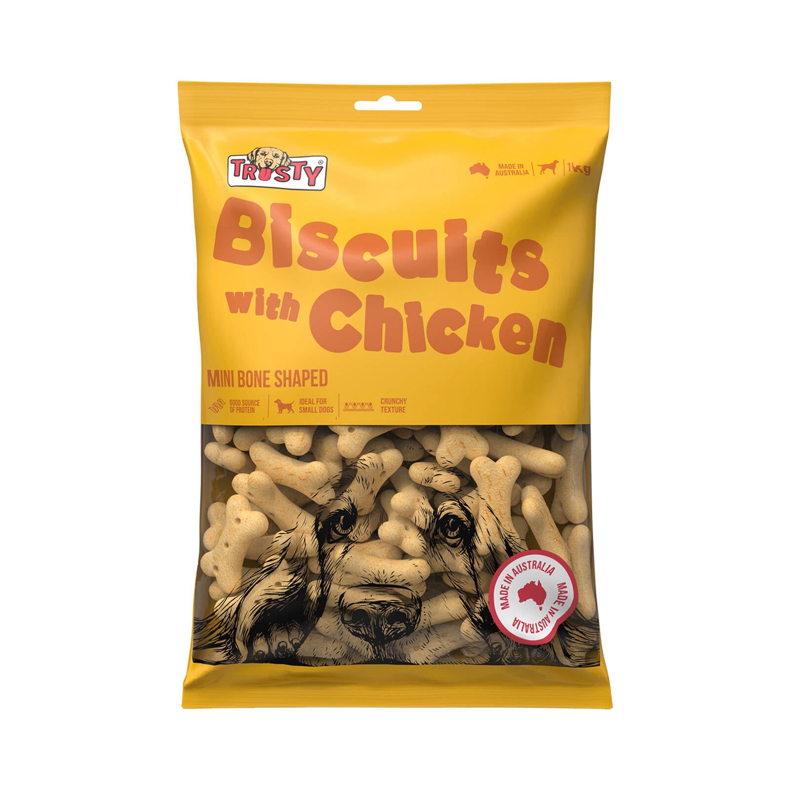 Trusty 1kg Small Baked Chicken Biscuits Adult Dog Treats Australian Made