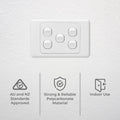 DETA Five Gang Switch - 5 Gang - Polycarbonate - Multiple Switching Options - SuperSaverAU - view 2