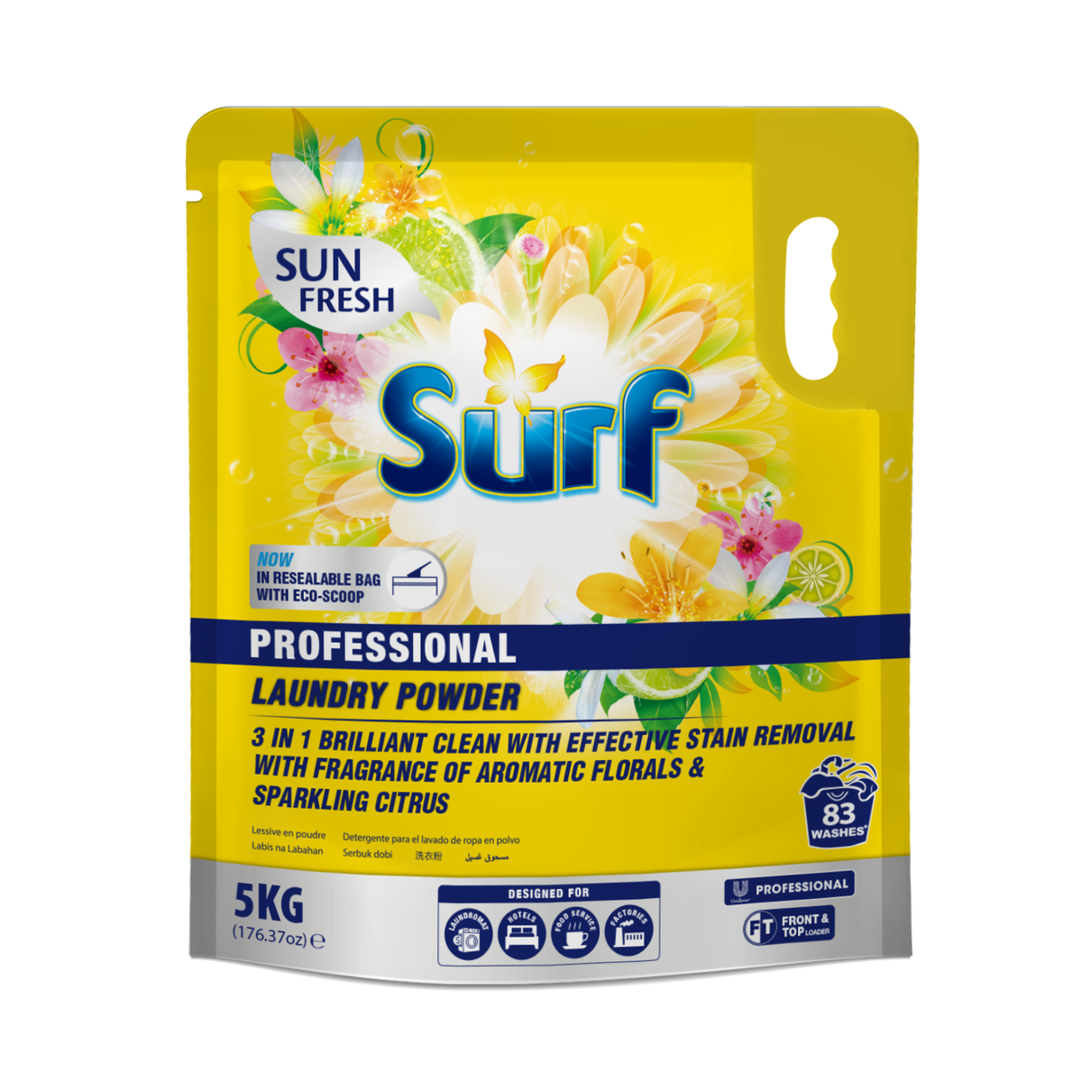 Surf 5kg Sun Fresh Laundry Powder Pouch - Phosphorus-Free, 83 Washes - SuperSaverAU - view 1