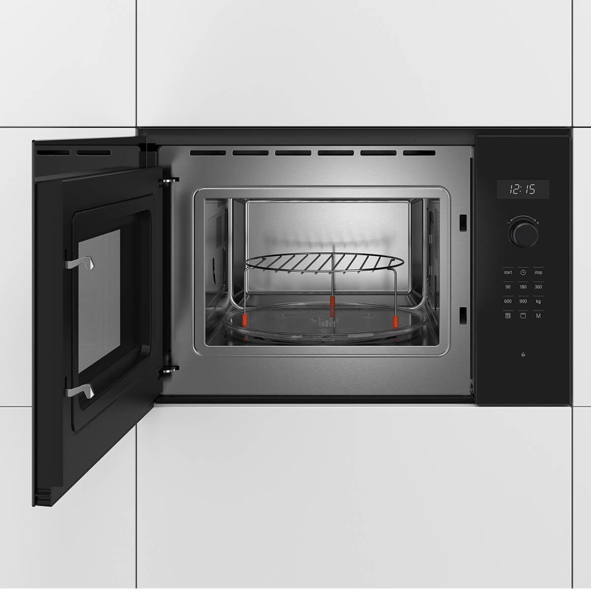Bosch Series 6 25L Built-In 900W Microwave with Grill - Black, AutoPilot 8 Programs - BEL554MB1A