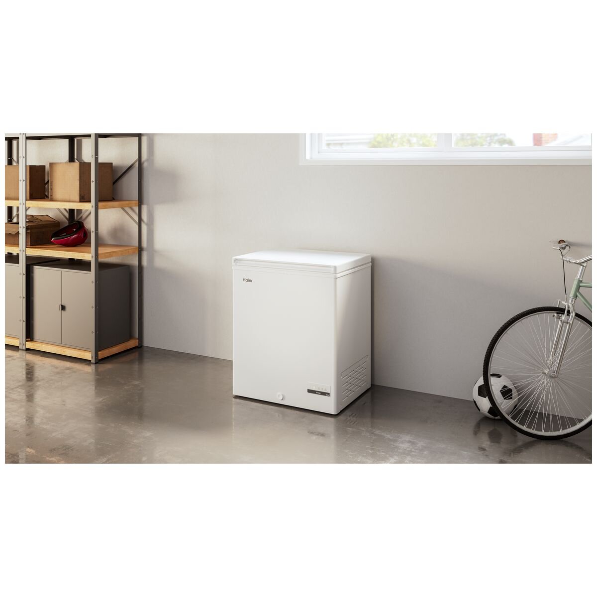 Haier Series 300 137L hybrid chest freezer - white, 6 star energy rating, Super Freeze - HCF140W