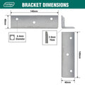 Carinya Reinforcing Angle Bracket - 140 x 40 x 40 x 2mm - Galvanised - Durable - SuperSaverAU - view 4