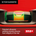 Sola 80cm Red Aluminium Spirit Level 3 Patented Vials Waterproof