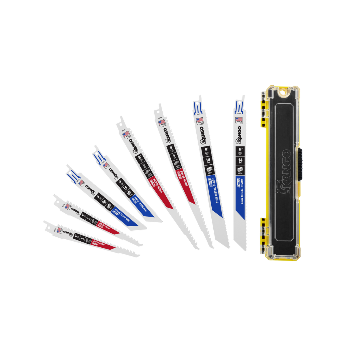 Kango 8 Piece Flex Reciprocating Saw Blade Set - 6" & 9" Blades - Metal & Wood