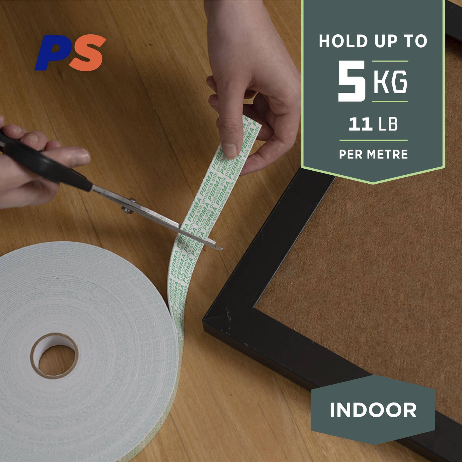 Permastik 12mm x 5m Foam Indoor Mounting Tape Roll White