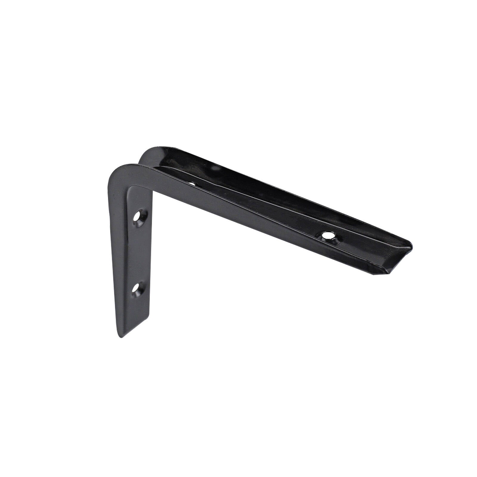 Carinya 125 x 150mm Black Powder Coated Steel Angle Bracket, 35kg, Wall Mount