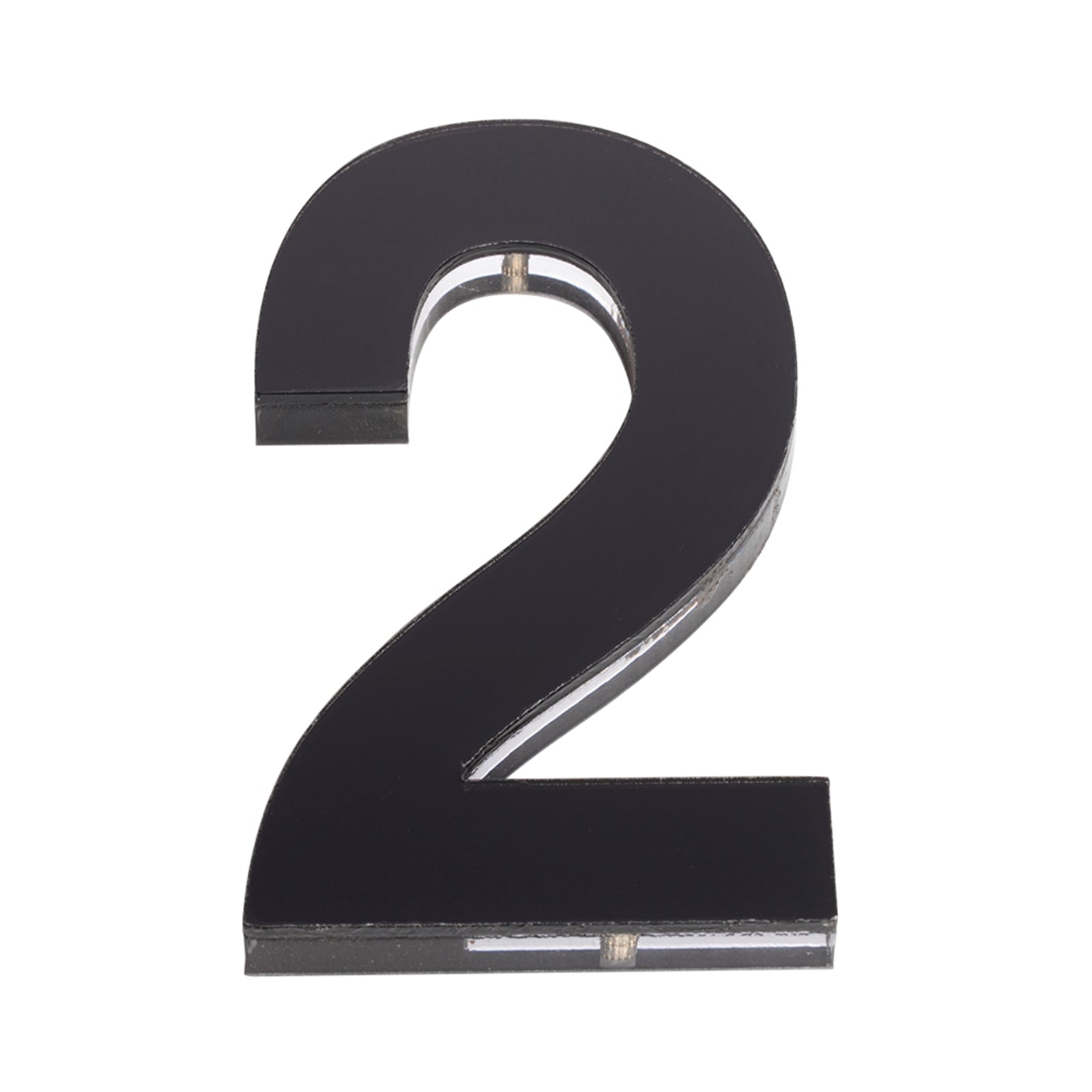 Sandleford 120mm Black Acrylic House Number 2 - Gloss, Weather Resistant