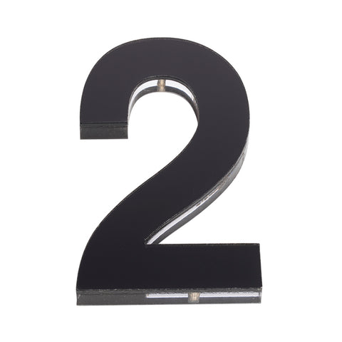 Sandleford 120mm Black Acrylic House Number 2 - Gloss, Weather Resistant