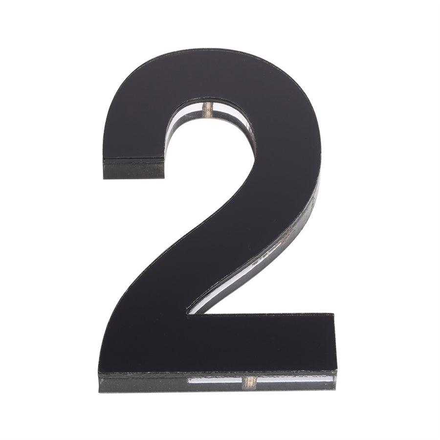 Sandleford 120mm Black Acrylic House Number 2 - Gloss, Weather Resistant
