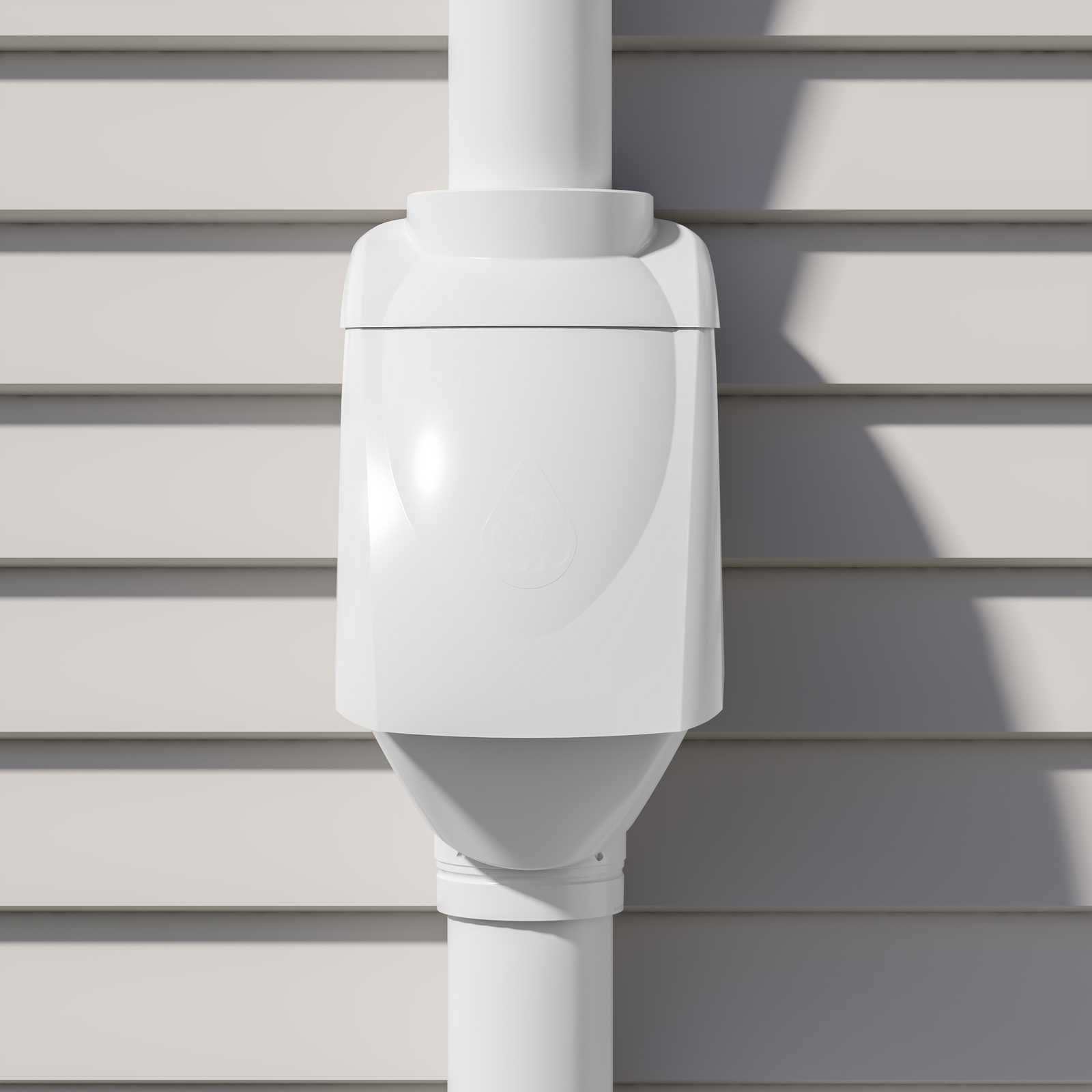 Rain Harvesting Leaf Eater Ultra Rain Head 90mm - White UPVC Downpipe Filter