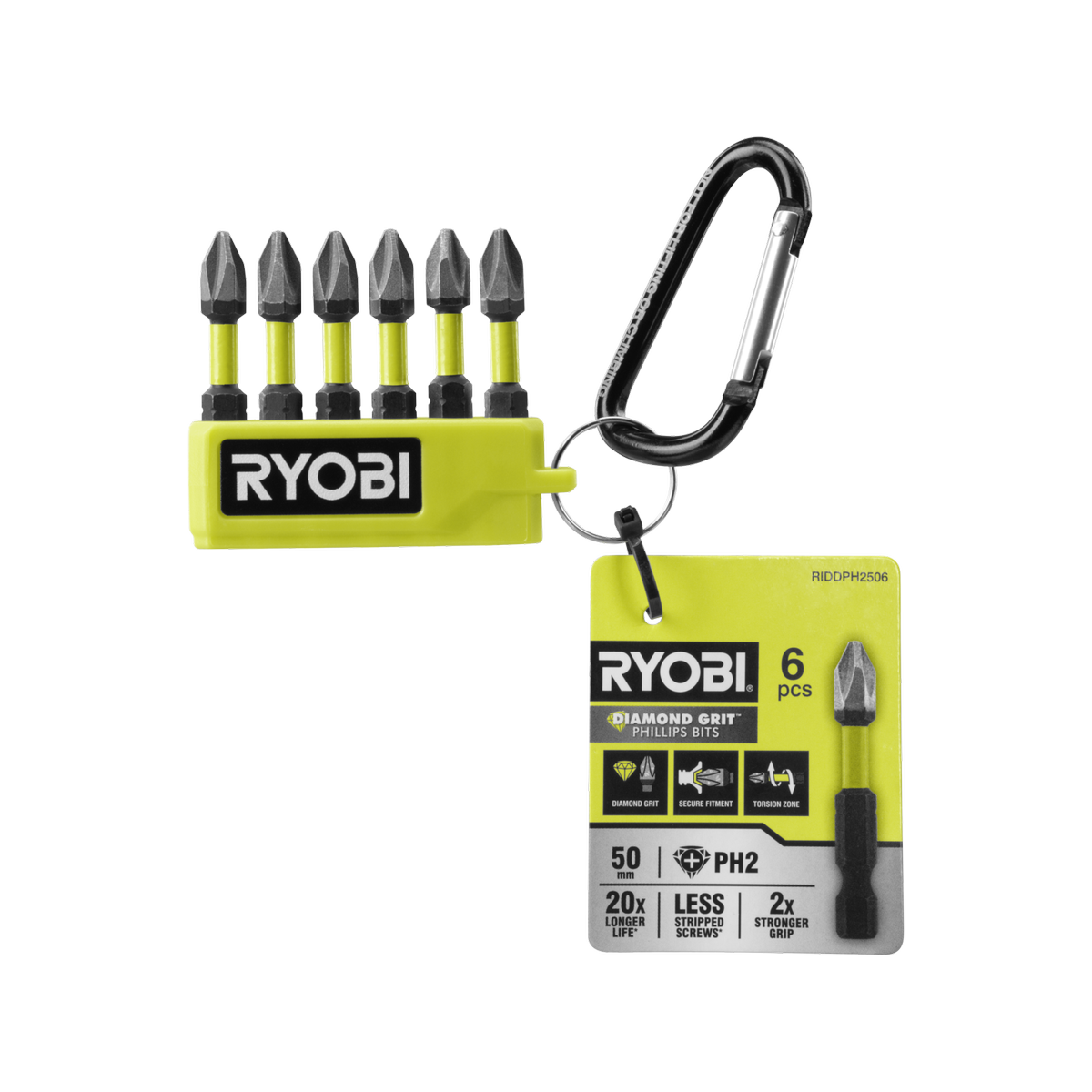 Ryobi 50mm 6 Piece PH2 Impact Diamond Driving Bit Set - Enhanced Durability - Secure Fit - SuperSaverAU - view 2