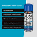 White Knight Rust Guard Epoxy Enamel Spray Paint 310g - Marine Blue Gloss, Solvent Based Metal Finish