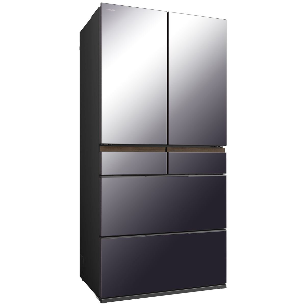 Hitachi 670L French Door Fridge - Mauve Grey Glass, Vacuum Compartment, Made in Japan - R-GW670TAXM