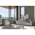 Kalona Monterey Leather Armchair - San Paulo Dove, Hardwood Frame, Sinuous Springs - 7200A-10