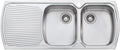 Oliveri Monet Double Bowl Topmount Sink - Left Hand Drainer - Colander and Preparation Board - MO772