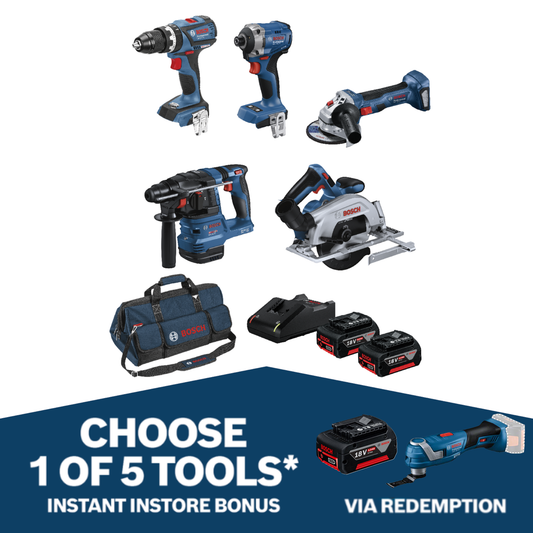 Bosch 18V Professional Combo Kit - 5 Piece - 2 x 5.0Ah Batteries - Brushless