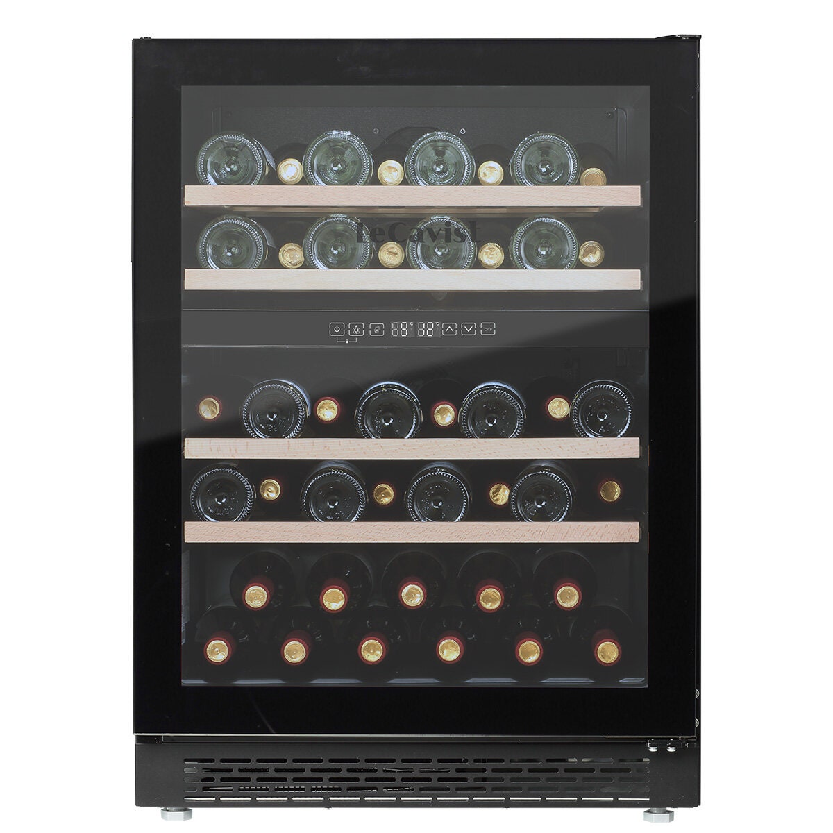 LeCavist 44 Bottle Dual Zone Wine Cabinet - Black - Humidity Control - Anti-Vibration - LJ44VN2ZBU