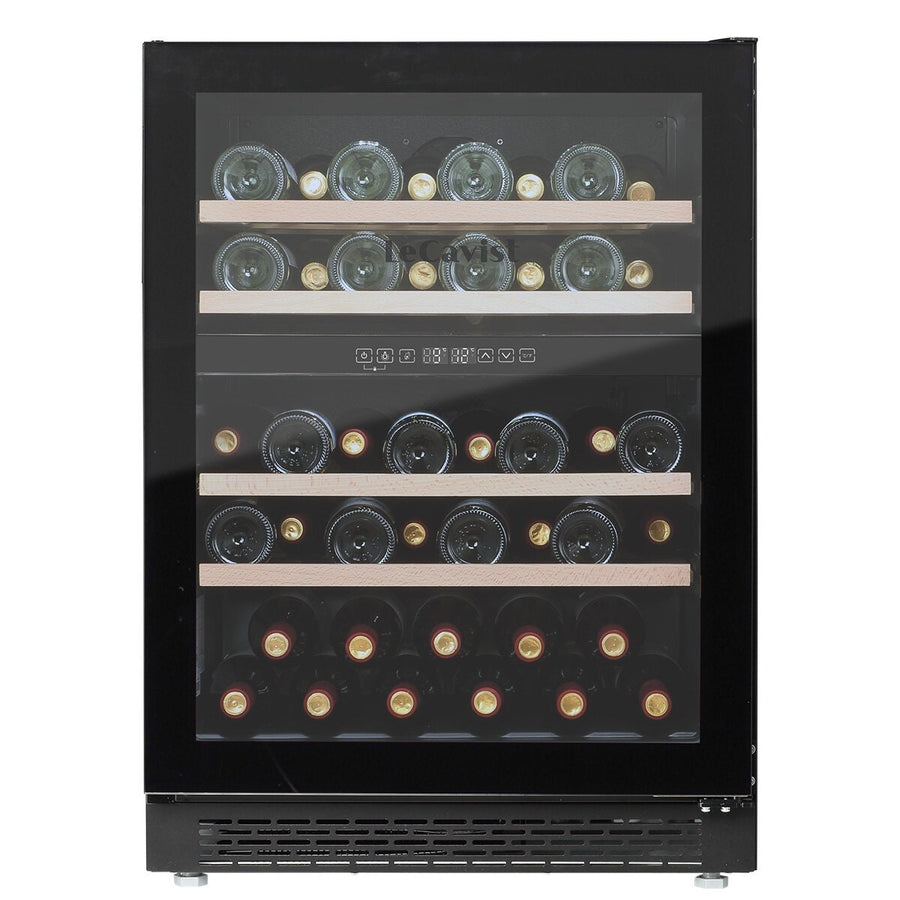LeCavist 44 Bottle Dual Zone Wine Cabinet - Black - Humidity Control - Anti-Vibration - LJ44VN2ZBU