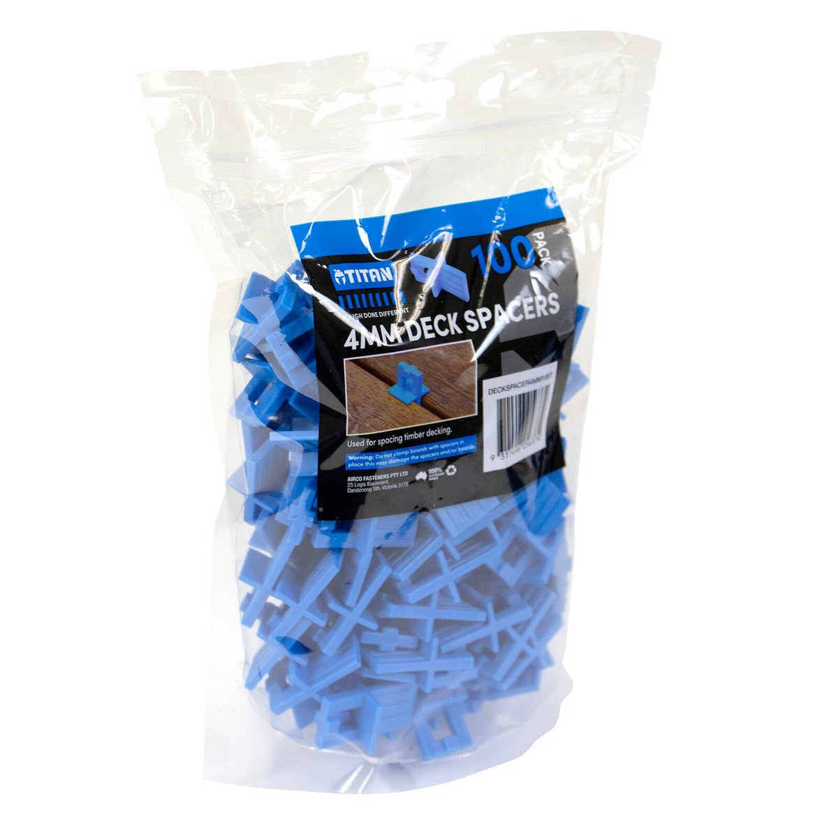 Titan 4mm Blue Deck Spacers - 100 Pack - Durable Plastic - Reusable - SuperSaverAU - view 2