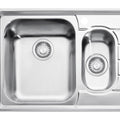 Franke Neptune 1 and 1/4 bowl sink with right hand drainer - 27L and 6L bowls, topmount - NEX651RHD