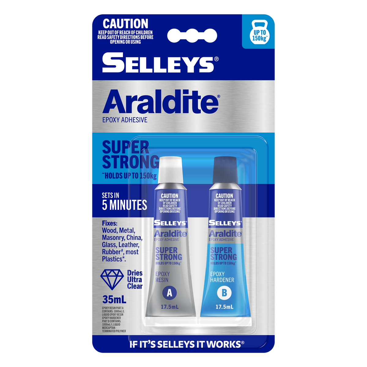 Selleys Araldite Super Strong Epoxy Adhesive 35ml - Fast Setting - Clear - SuperSaverAU - view 1