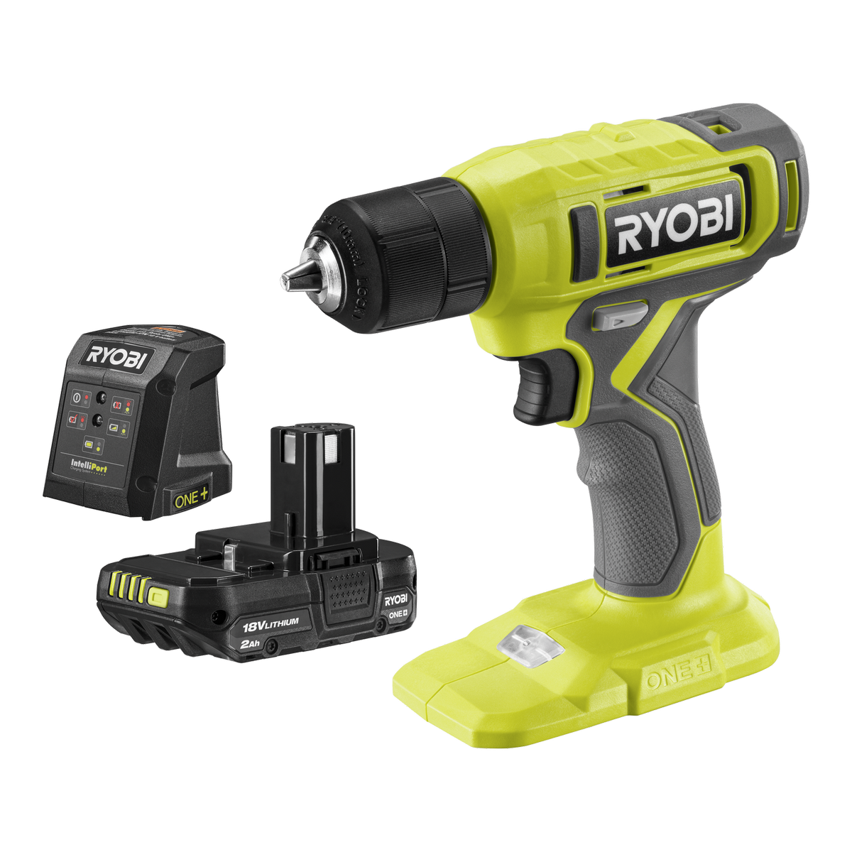 Ryobi 18V ONE+ Drill Driver Kit - 2Ah Battery - Variable Speed - LED Light - SuperSaverAU - view 1